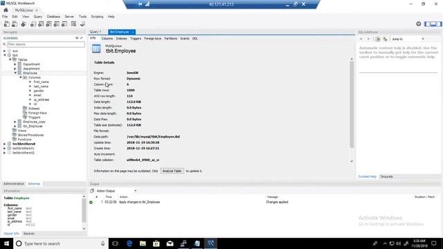 MySQL Workbench Tutorial - Information About Table Rows,Size,Indexes,FK,Pk  In MySQL Workbench