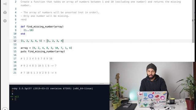Day 20 of 30 - Ruby Coding Challenge - Missing Number Final Version \o/ смотреть онлайн