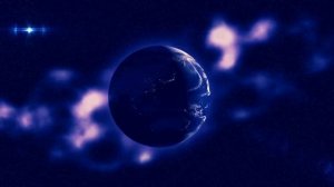 Футаж фон   приближающийся и отдаляющийся земной шар в космосе