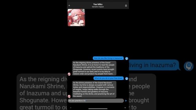 AI Messenger chat with Yae Miko