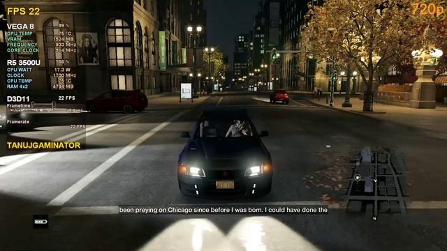 WATCH DOGS | ASUS AMD RYZEN 5 3500U | 8GB RAM | VEGA 8 | BENCHMARK