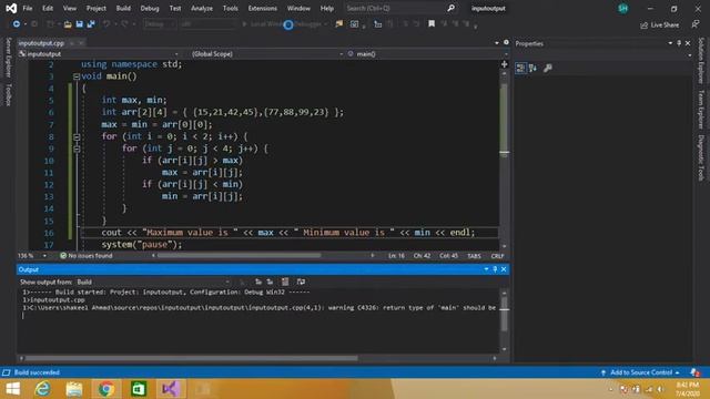 2d array max min value c++ || how to find max value in 2d array in c++ смотреть онлайн