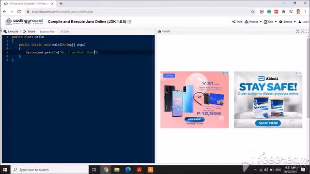 Running a Java code in an online compiler смотреть онлайн