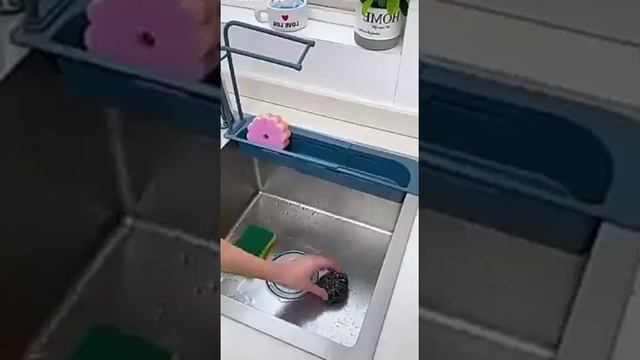 Органайзер для раковины. Раздвижная полка. Держатель для мыла, губки, полотенца и щетки. смотреть онлайн