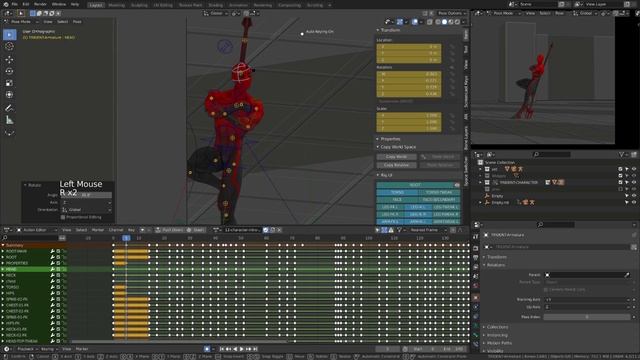 Character Intro animation in Blender - Whole Blocking stage