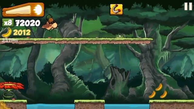 Banana Kong Swing on 5 vines & Destroy 10 boar blocks in the cave _In One Run