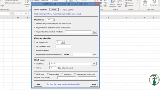 Merge Multiple Files/Sheets From A Folder In Single Click