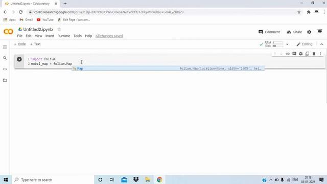 Map in python by folium function || for Code Desk