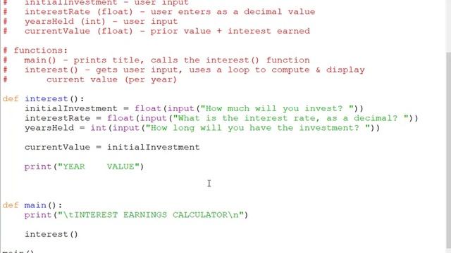 PY17a - interest: for loop смотреть онлайн