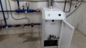 Газовый НАПОЛЬНЫЙ КОТЁЛ ЛЕМАКС с турбонасадкой в работе!