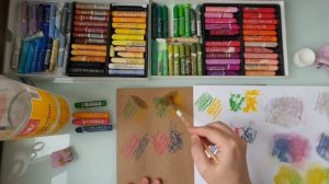 Большой эксперимент. Размываем масляную пастель.