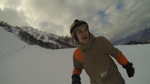 1080p 48fps Новый ракурс, с палкой Gopro, cпуск втроём трасса Роза Хутор, Сочи 2015, сноуборд видео