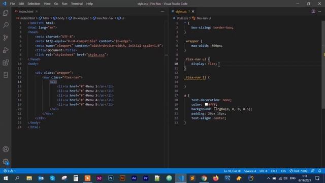 Flex Box Menu Navigation | HTML & CSS | Learn CSS Flex Box | Tutorial for Beginners | Flex Box