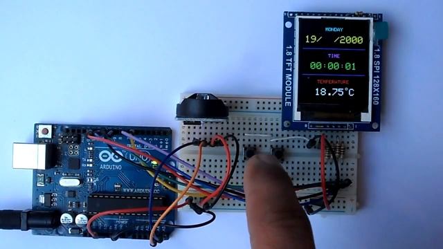 Arduino real time clock and temperature monitor with DS3231 and 1.8" TFT смотреть онлайн