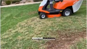 Сбор мокрой травы садовым трактором (райдером) Stihl RT 4082.mp4