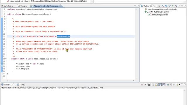 IN JAVA CAN AN ABSTRACT CLASS HAVE A CONSTRUCTOR DEMO смотреть онлайн
