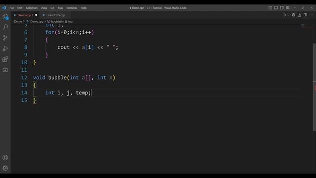 Bubble Sort Algorithm in C++