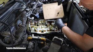 Toyota engine 5VZ-FE cylinder head removal