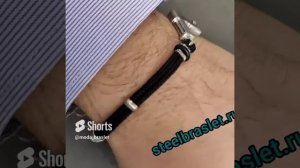 Zancan EXB 635 N Браслет мужской из кевлара с серебром в виде пистолета