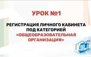 Урок №1 - Регистрация ЛК под категорией "Общеобразовательная организация"