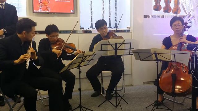 Snippet of Mozart Flute Quartet for Band World Esplanade Openiing смотреть онлайн