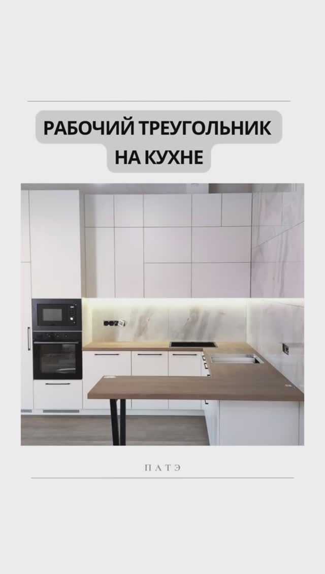 Рабочий треугольник на кухне #правилаидеальнойкухни #рабочийтреугольник