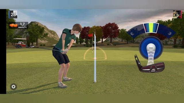 Забеваю в лунку с фервея в игре "Король Гольфа" смотреть онлайн