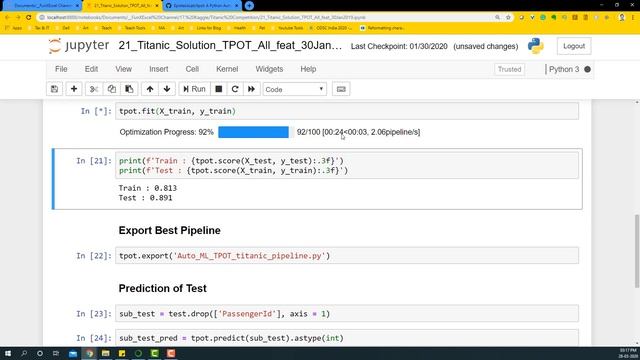 Solution using TPOT (Automated Machine Learning) | [Kaggle] Titanic Solution using Python #21