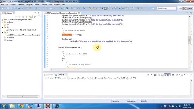 JDBC Transaction Management Demo