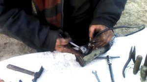 Завальцовка "неразборного" втягивающего реле и проверка стартера "на коленке"