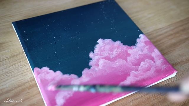 How to paint Cloud | Midnight Pink Cloud | Acrylic painting for beginners #134 смотреть онлайн