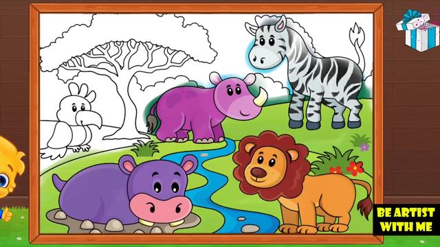 LET;S COLOR JUNGLE with kids Rhymes #jungle #painting #rhymes