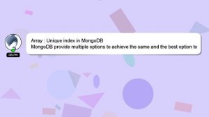 Array : Unique index in MongoDB