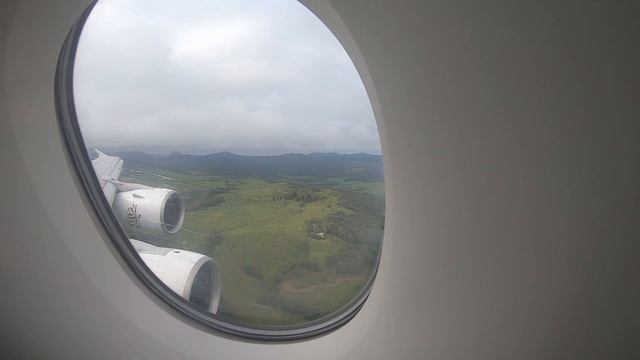 Посадка Airbus A380 Emirates на Маврикии