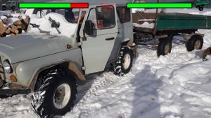 УАЗ на БЕЛках по снегу VS 2 ПТС-4 (ФБЕЛ-160)
