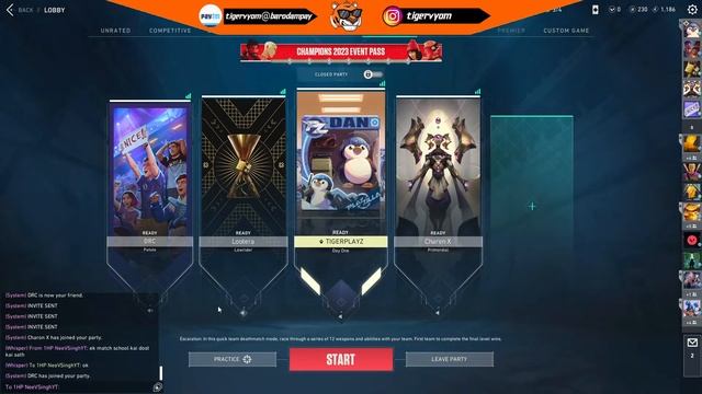 VCT Champions 2023 Grind is ON| Valorant Live Stream | TIGER PLAYZ #valorant #valorantlive