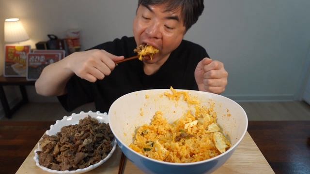 오늘은 무생채비빔밥 불고기 먹방! radish raw vegetable bibimbap  barbequed beef mukbang asmr eatingshow