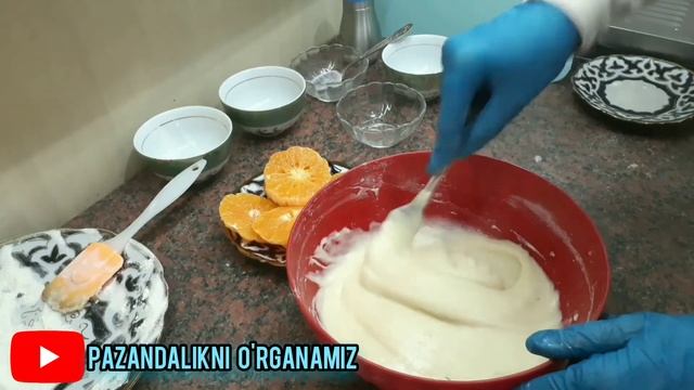 Mandarinli pirog. Пирог с мандарином. Без миксера. Orange pie