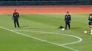 Марадона на тренировке сборной Аргентины