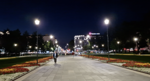 Пл.Горького в 10 вечера в понедельник. Нижний Новгород.