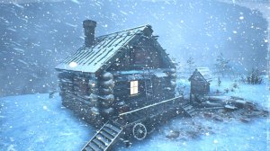 -40 градусов на Арктической станции, звуки ледяной снежной бури и завывания сильного ветра