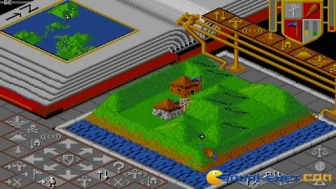 Populous gameplay (PC Game, 1989)