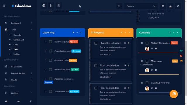 Education Dashboard Web App Admin Panel Template with LTR Dark Dashboard смотреть онлайн