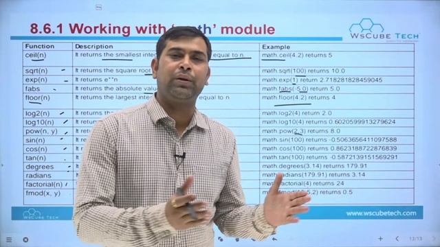Math Module In Python | Python Standard Library Module | Class 11 Computer Science with Python #48