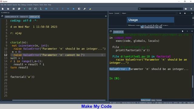 Customizing and raising errors in python смотреть онлайн