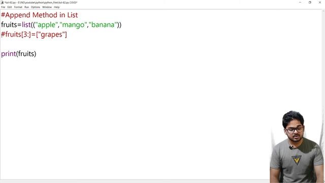 #62 List Methods (append) in Python - Python Programming tutorials
