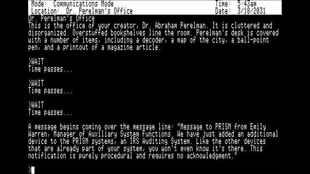 A Mind Forever Voyaging (1985) Infocom (Apple2)