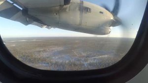 Полет над тайгой. Вид с окна самолета