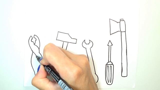 Рисуем набор инструментов / coloring / Раскраска смотреть онлайн