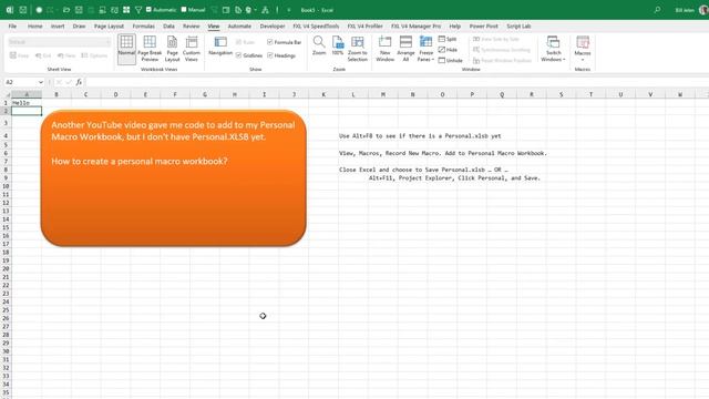 Excel - Excel How To Make Personal Macro Workbook in Excel - Episode 2553